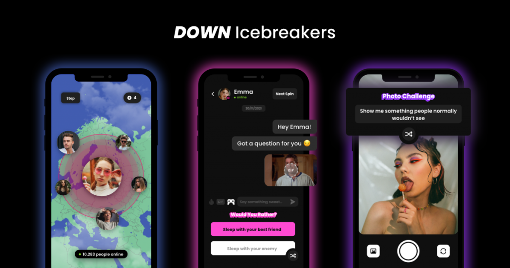 Icebreakers & Photo Challenge In DOWN Dating App