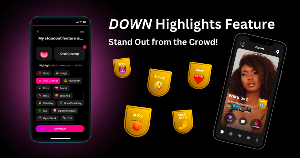 DOWN App Highlights Feature