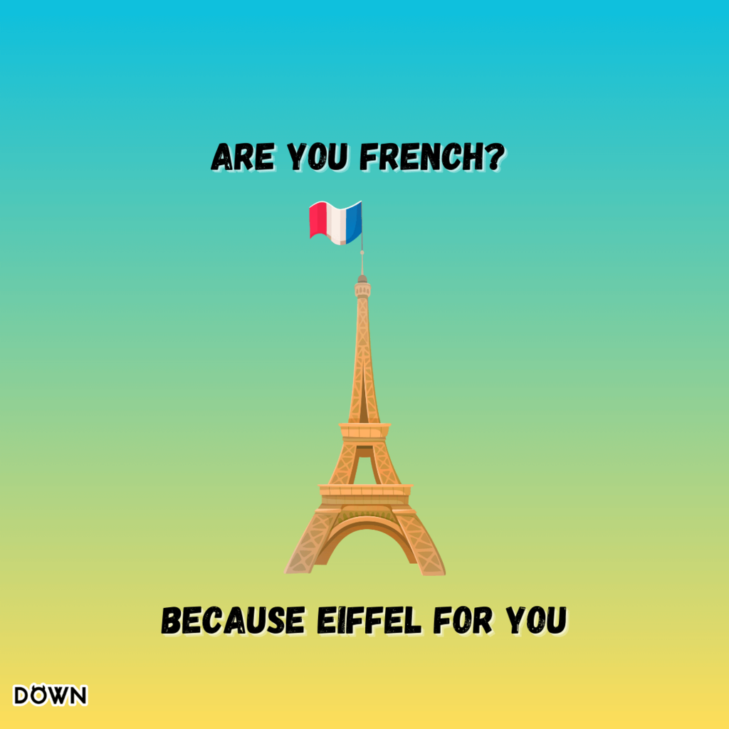 Are you French? Because Eiffel for you. DOWN App